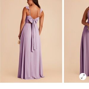 Doris Chiffon Lavender Ruffle Strap Maxi Dress with Back Bow
